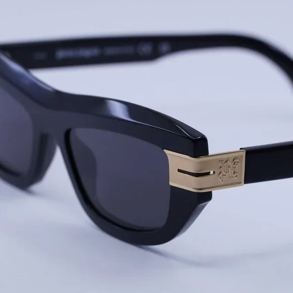 Palm Angels PERI10E CLAIRE 1007 Sunglasses Black Cat Eye Frame, Dark Grey Lenses